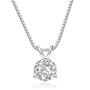 Colar Ponto de Luz 3 Garras com Moissanite – Prata 925