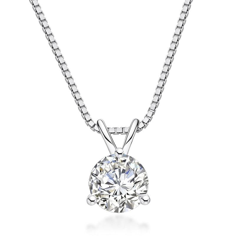 Colar Ponto de Luz 3 Garras com Moissanite – Prata 925