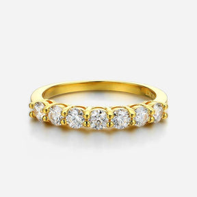 Anel Meia Aliança Eternity com Moissanite