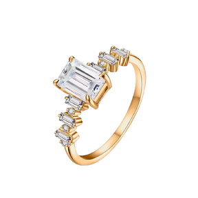 Anel Eloria com Moissanite – Ouro 10k