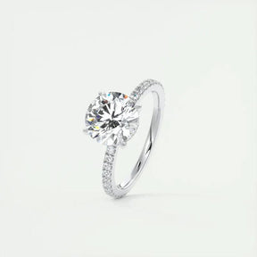 Anel Solitário Coroa de Luz com Moissanite – Ouro Branco 18k