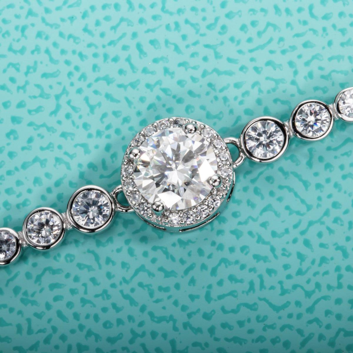 Pulseira 7 Brilhos com Moissanites – Ouro Branco 18k
