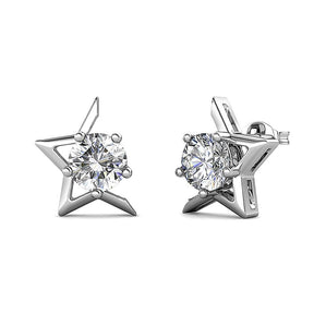 Brinco Meia Estrela com Moissanite – Prata 925