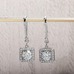 Brinco Gota Prisma com Moissanite – Prata 925