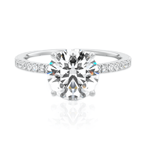 Anel Solitário Coroa de Luz com Moissanite – Ouro Branco 18k