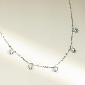 Colar Jasmim com Moissanites – Prata 925