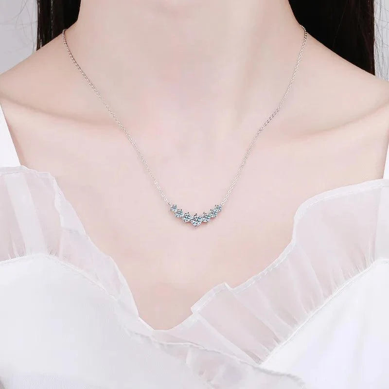 Colar Brilho Estelar com Moissanite – Ouro Branco 18k