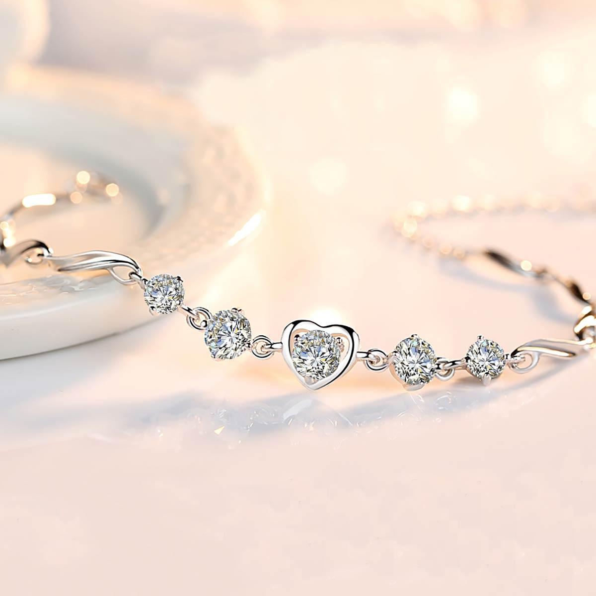 Pulseira Paixão Única com Moissanites – Ouro Branco 18k