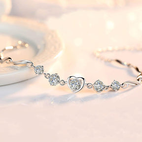 Pulseira Paixão Única com Moissanites – Ouro Branco 18k