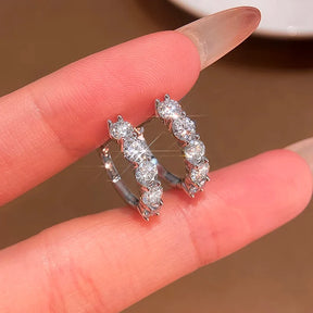 Brinco Quinteto com Moissanite – Ouro 18k