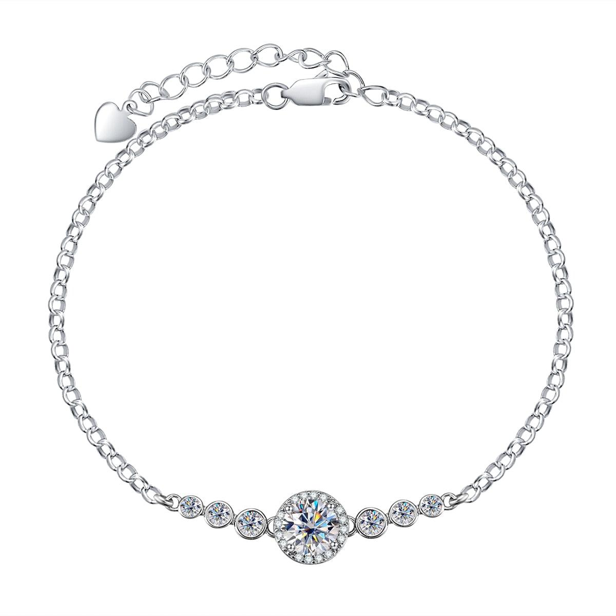 Pulseira 7 Brilhos com Moissanites – Ouro Branco 18k