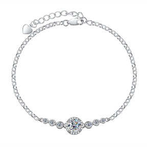 Pulseira 7 Brilhos com Moissanites – Ouro Branco 18k