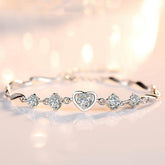 Pulseira Paixão Única com Moissanites – Ouro Branco 18k