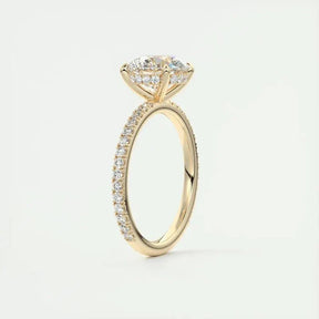 Anel Solitário Coroa de Luz com Moissanite – Ouro 18k