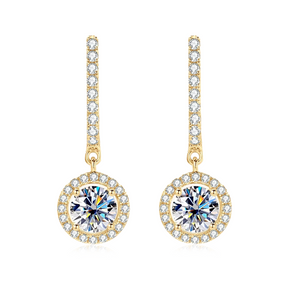 Brinco Encanto Circular com Moissanite – Ouro 18k