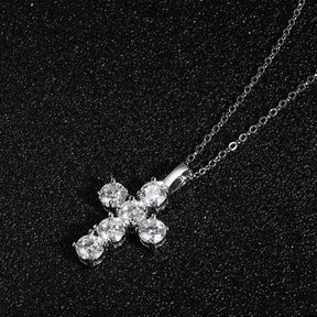 Colar Crucifixo com Moissanite – Prata 925