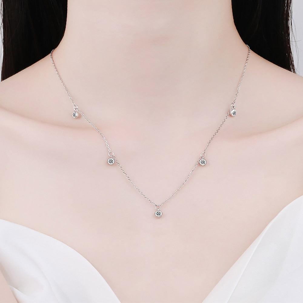 Colar Aurora com Moissanites – Prata 925