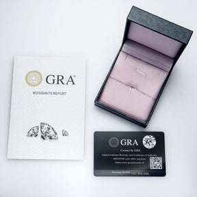 Pulseira Brilho Solitário com Moissanites – Ouro Branco 14k
