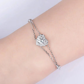 Pulseira Love com Moissanite – Ouro Branco 18k