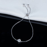 Pulseira Brilho Solitário com Moissanites – Ouro Branco 14k