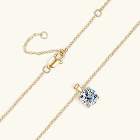 Colar Brilhante com Moissanite – 4 Garras Ouro 18k