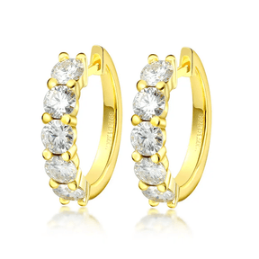 Brinco Quinteto com Moissanite – Ouro 18k