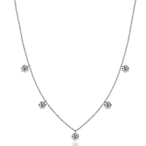 Colar Jasmim com Moissanites – Prata 925