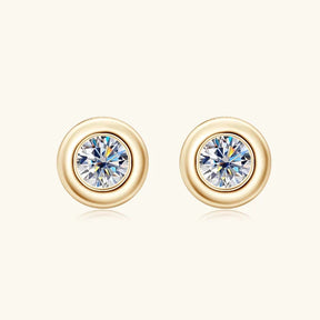 Brinco Ponto Brilhante com Moissanite