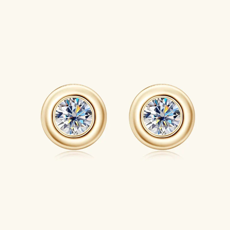 Brinco Ponto Brilhante com Moissanite