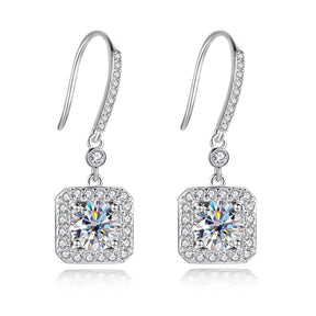 Brinco Gota Prisma com Moissanite – Prata 925