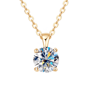 Colar Brilhante com Moissanite – 4 Garras Ouro 18k