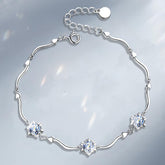 Pulseira Flor do Amor com Moissanites – Ouro Branco 14k