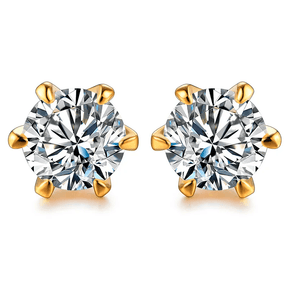Brinco Ponto Brilhante com Moissanite – Ouro 18k