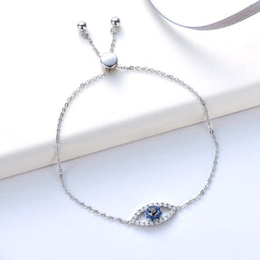 Pulseira Olho da Alma com Moissanite – Ouro Branco 14k