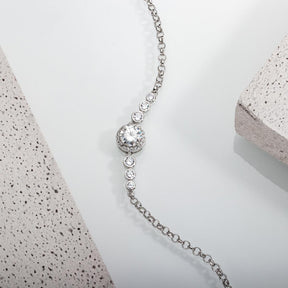 Pulseira 7 Brilhos com Moissanites – Ouro Branco 18k