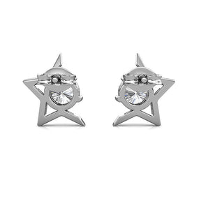 Brinco Meia Estrela com Moissanite – Prata 925
