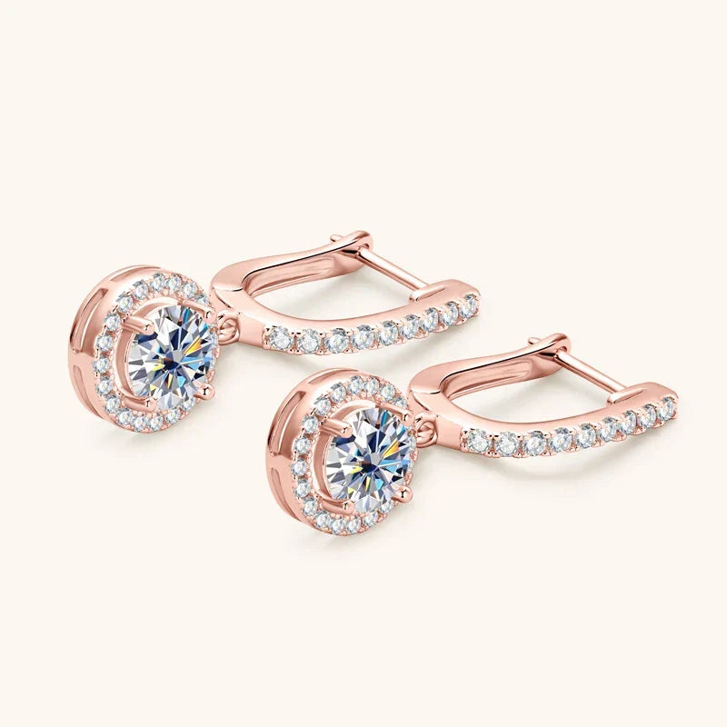 Brinco Encanto Circular com Moissanite – Ouro 18k