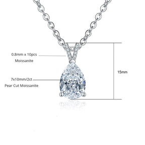 Colar Gota com Moissanite – Prata 925