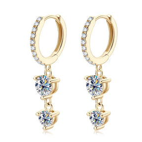 Brinco Pendant Brilhante com Moissanite – Ouro 18k
