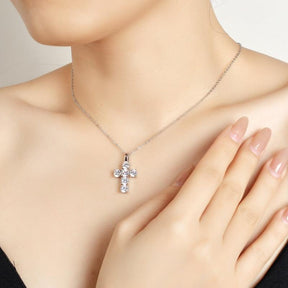 Colar Crucifixo com Moissanite – Prata 925