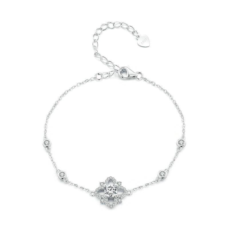 Pulseira Flor do Jardim com Moissanites – Prata 925