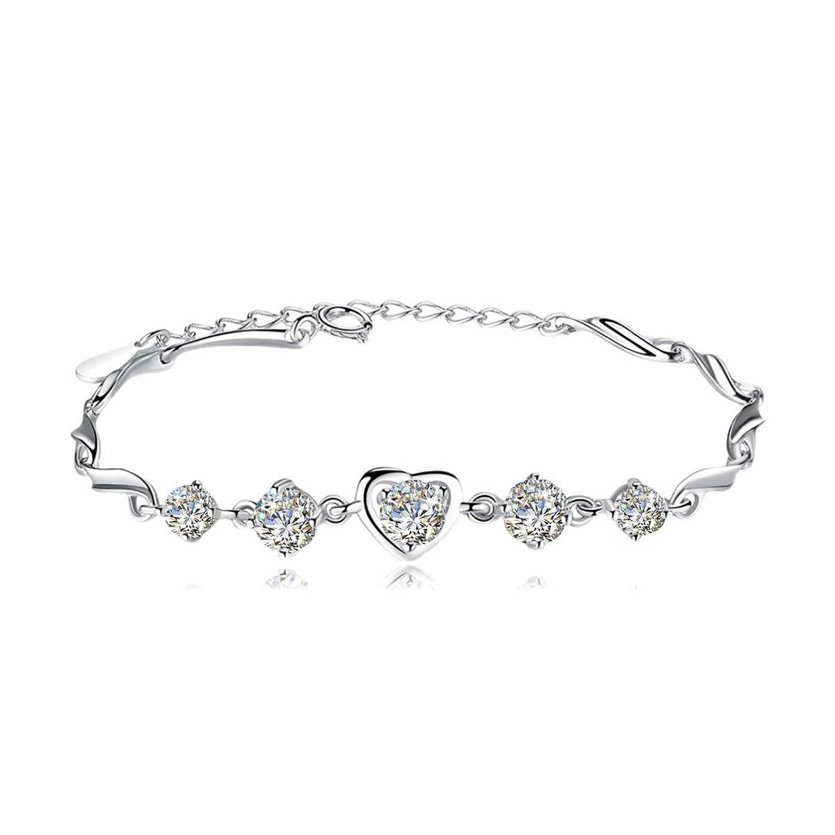 Pulseira Paixão Única com Moissanites – Ouro Branco 18k