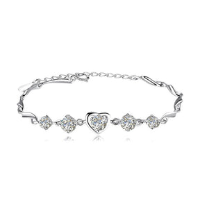 Pulseira Paixão Única com Moissanites – Ouro Branco 18k