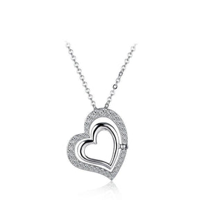 Colar Amor Brilhante com Moissanite – Ouro Branco 18k