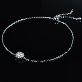 Pulseira Raio de Sol com Moissanites – Ouro Branco 14k