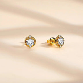 Brinco Espiral com Moissanite – Ouro 18k