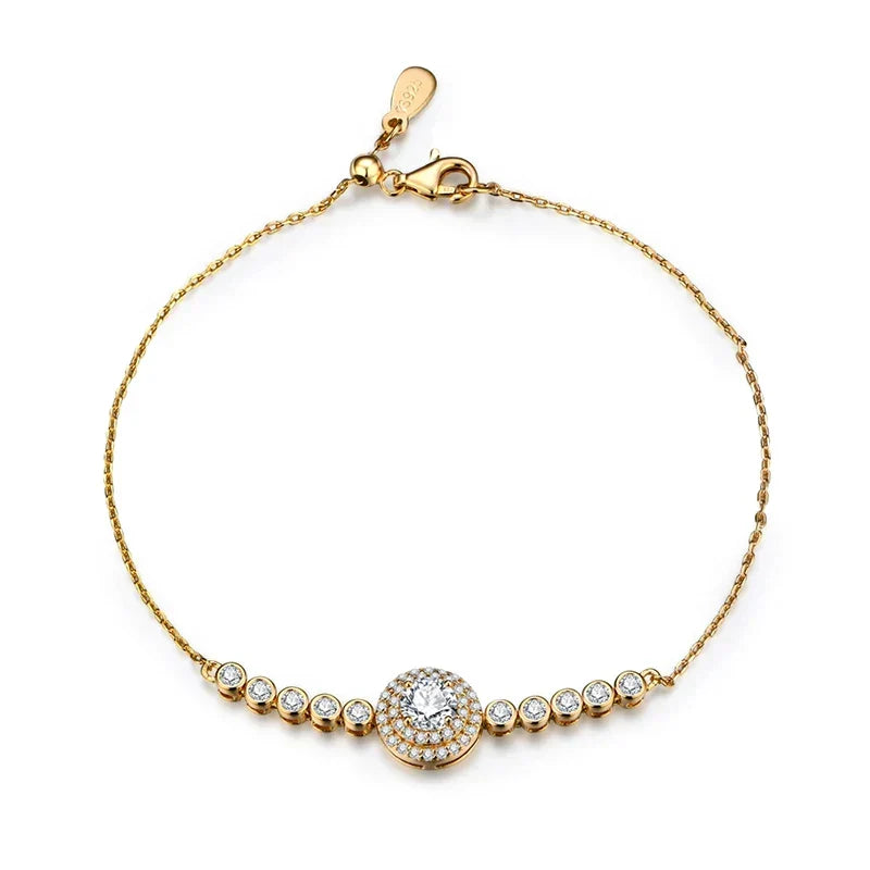 Pulseira Enigma com Moissanites – Ouro 18k
