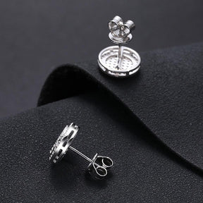 Brinco Centelha com Moissanite – Ouro Branco 18k