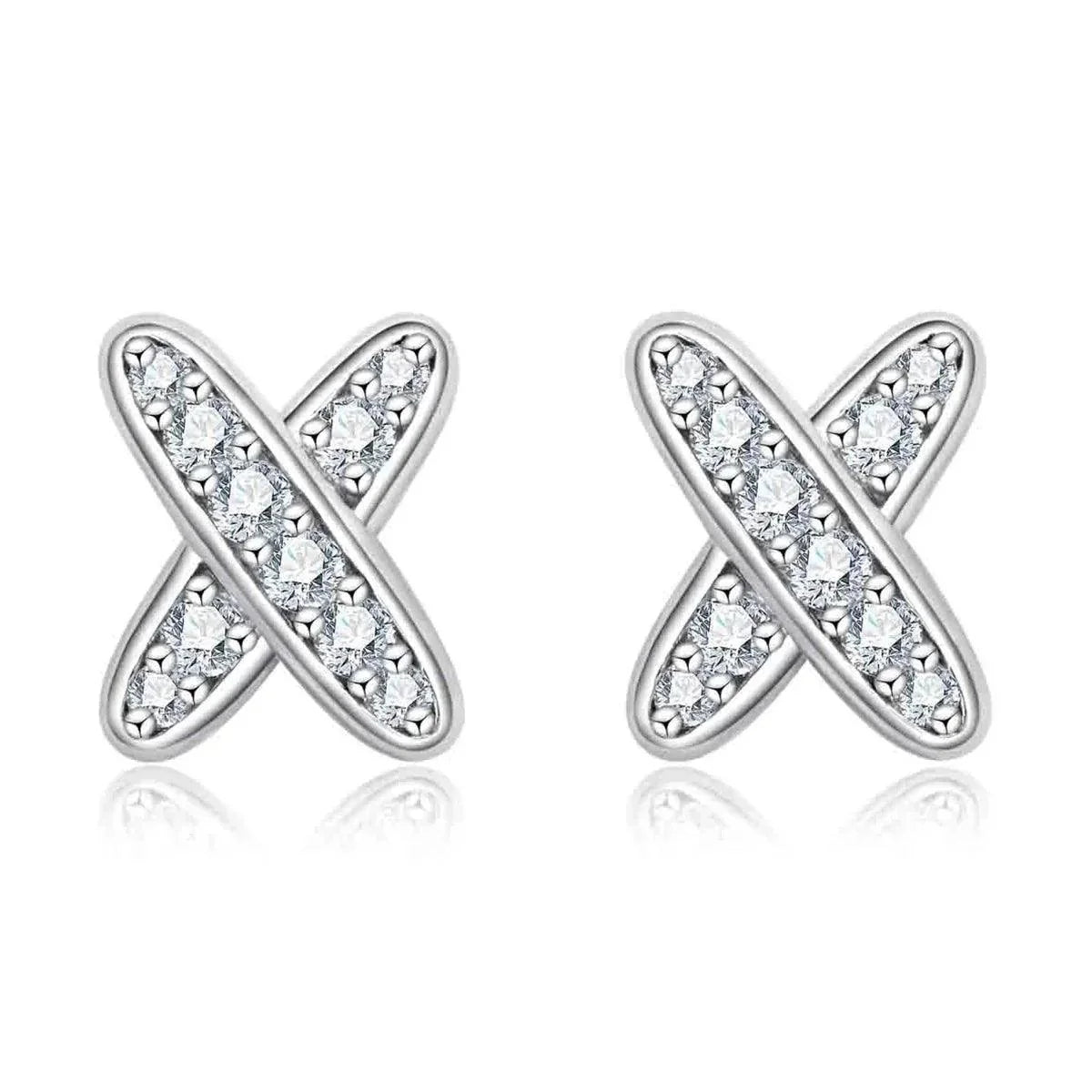 Brinco Cruz com Moissanite – Prata 925