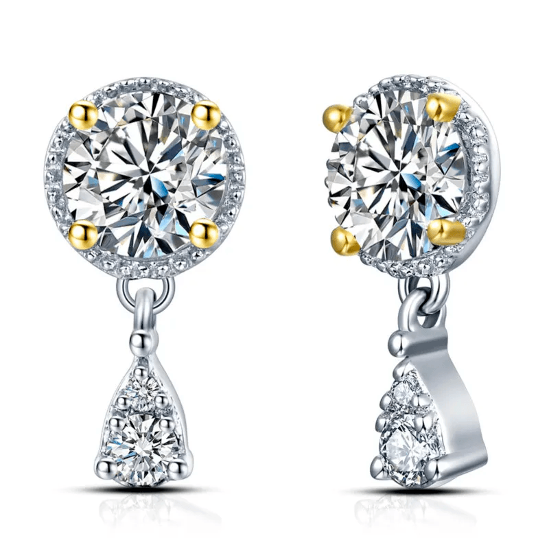 Brinco Pedra Celestial com Moissanite